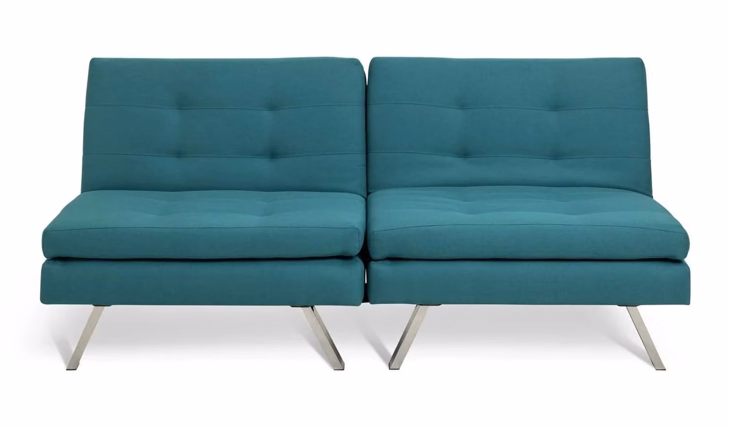 Cheap Furniture Warehouse Duo Petrol Fabric Click Clack Sofa Bed, W/D/H: 180 x 80 x 90 cm
