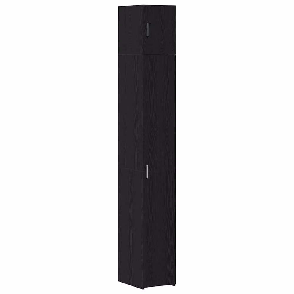 Berkfield Home Slim Storage Cabinet in Black Oak, W: 30 cm, D: 42.5 cm, H: 225 cm – 1