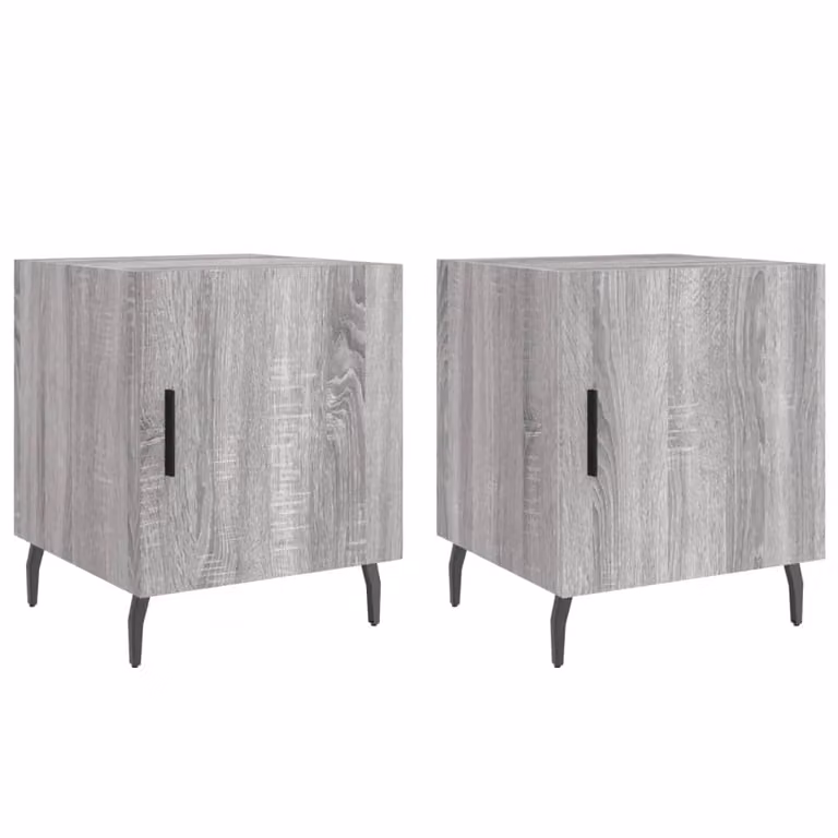 Berkfield Home Set of 2 Grey Sonoma Bedside Cabinets, W/D/H: 40 x 40 x 50 cm