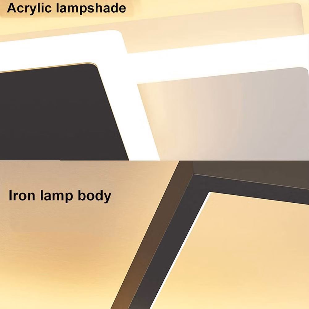 COMELY 120W Square LED Ceiling Light with Dimmer and Remote Control, Black and White – 2