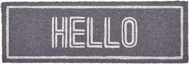 Orsina Filta Hello Coir Doormat in Grey and White