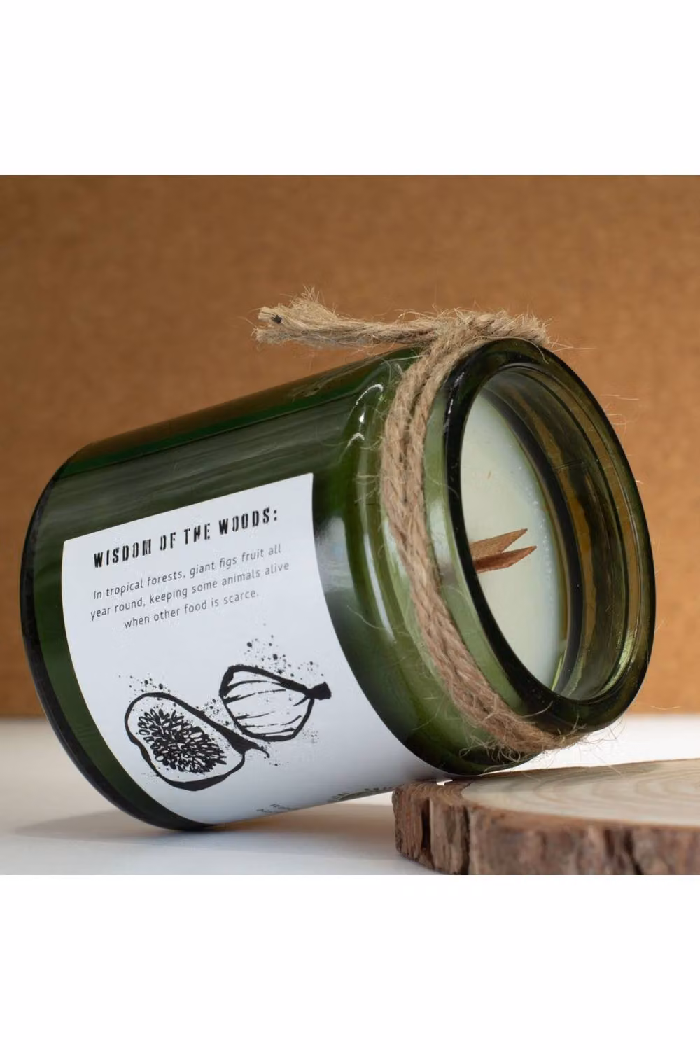 KDMD Greenman Fig Cassis Soy Wax Woodwick Candle with 26 Hour Burn Time in Green – 2