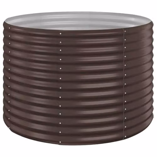 vidaXL Brown Galvanised Steel Garden Raised Bed W/D/H: 100 x 100 x 68 cm – 1