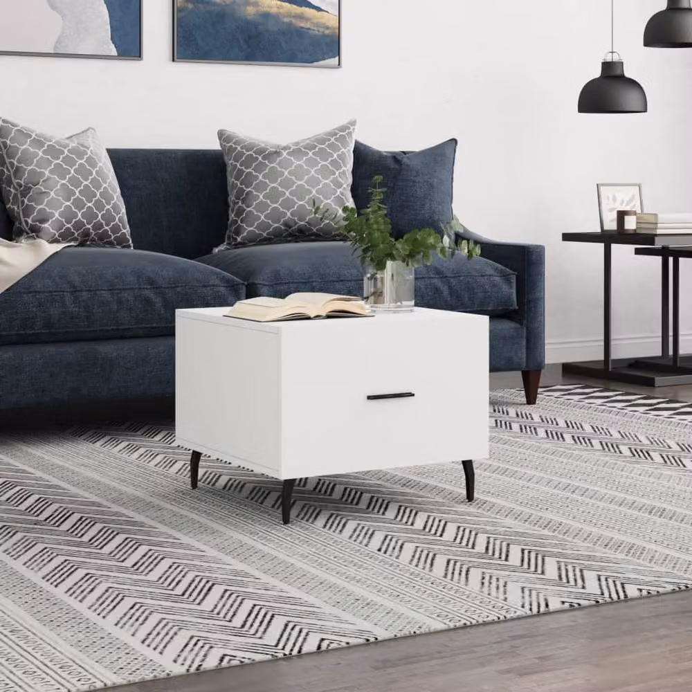 Berkfield Home Modern White Square Coffee Table, W/D/H: 50 x 50 x 40 cm – 2
