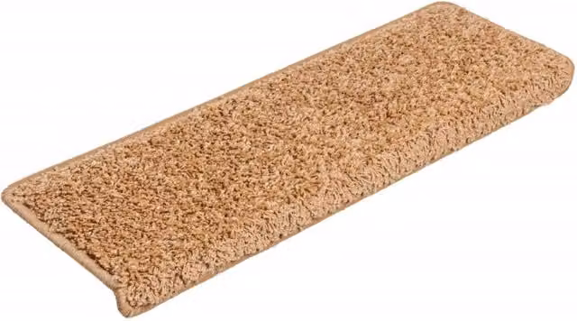 Berkfield Home Self-Adhesive Decorative Carpet Stair Treads, 15 Pieces, Beige, W: 65 cm, D: 21 cm, H: 4 cm – 1