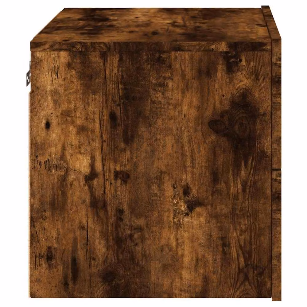 Berkfield Home Wall-mounted Bedside Cabinet with Integrated LED Lights in Smoked Oak Brown, W/D/H: 50 x 39 x 41 cm – 6
