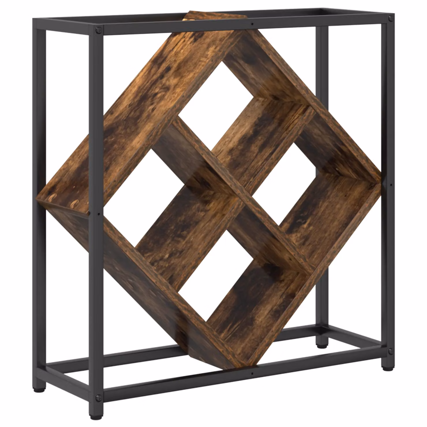 Berkfield Home Modern Smoked Oak Wine Rack in Brown, W/D/H: 51 x 18 x 52.5 cm – 2