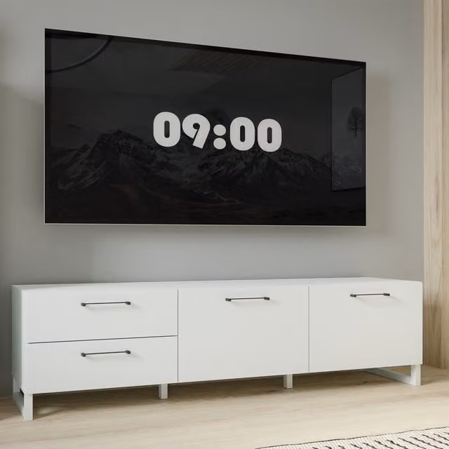 Furniture To Go Sali Modern 2 Door 2 Drawer TV Unit in Grey and White