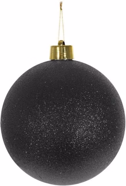 KDMD Black Glitter Shatterproof Christmas Bauble, Diameter: 20 cm – 1