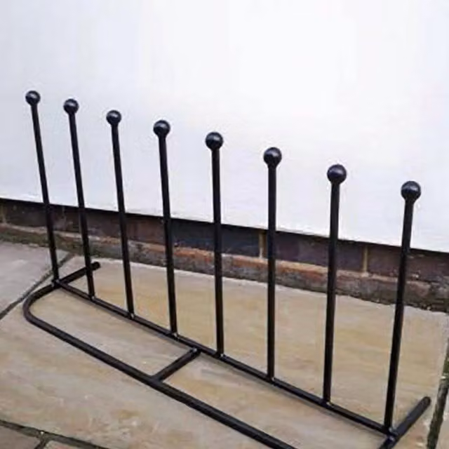 Poppyforge 4 Pair Long Steel Boot Rack in Black, W: 88.9 cm, D: 30.4 cm, H: 48.3 cm
