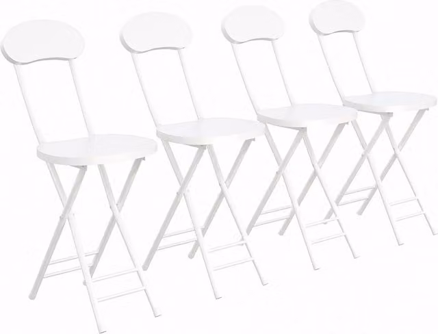 Garden Sanctuary Set of 4 White Foldable and Stackable Dining Chairs