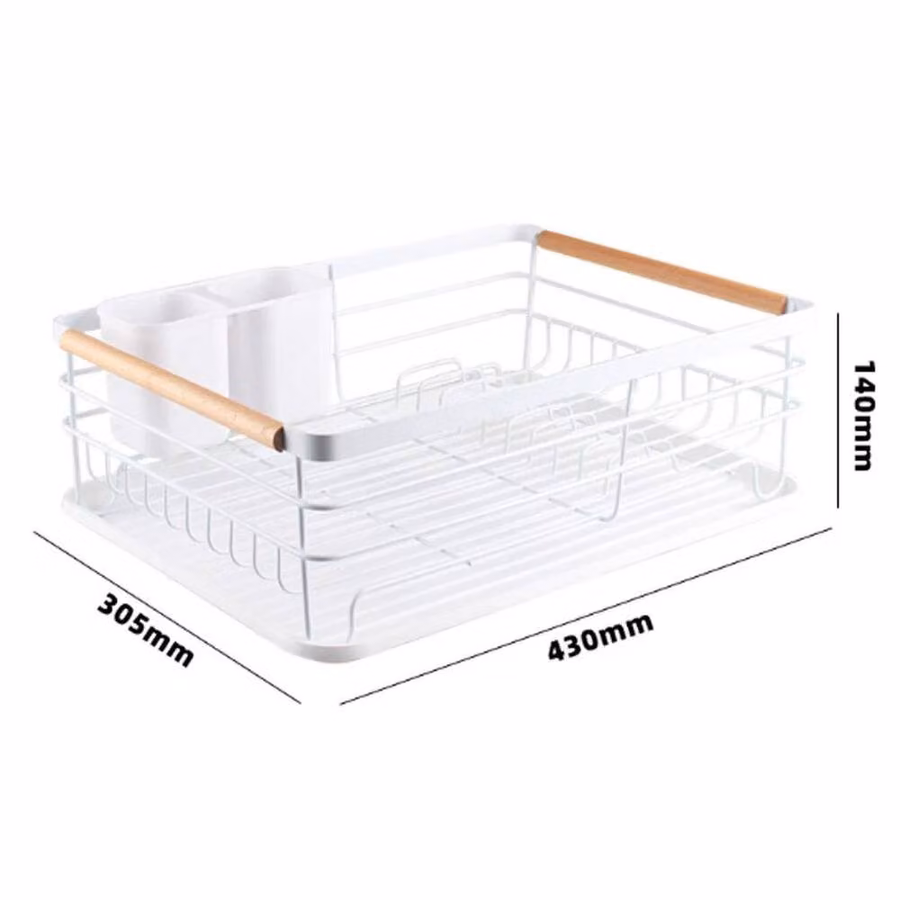 EONLION White Large Kitchen Sink Dish Drainer Rack, Coated Steel, Width: 100 cm – 2