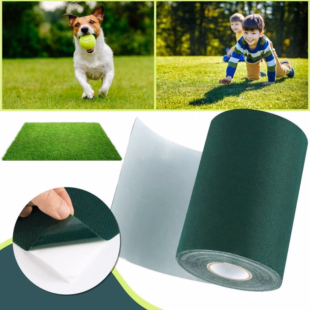FLAVORA Green Self-Adhesive Waterproof Artificial Grass, W: 100 cm, D: 15 cm – 3