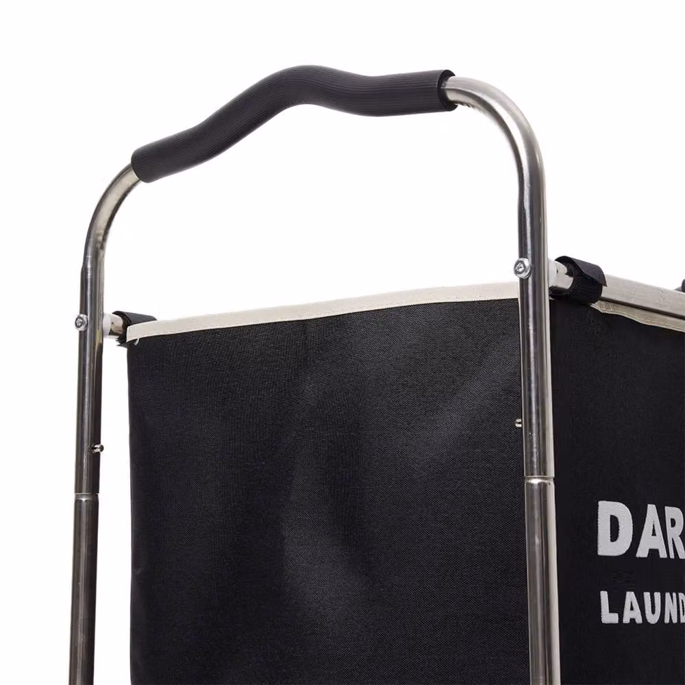 Garden Sanctuary 240L 3-Section Fabric Laundry Basket on Wheels in Grey – 4