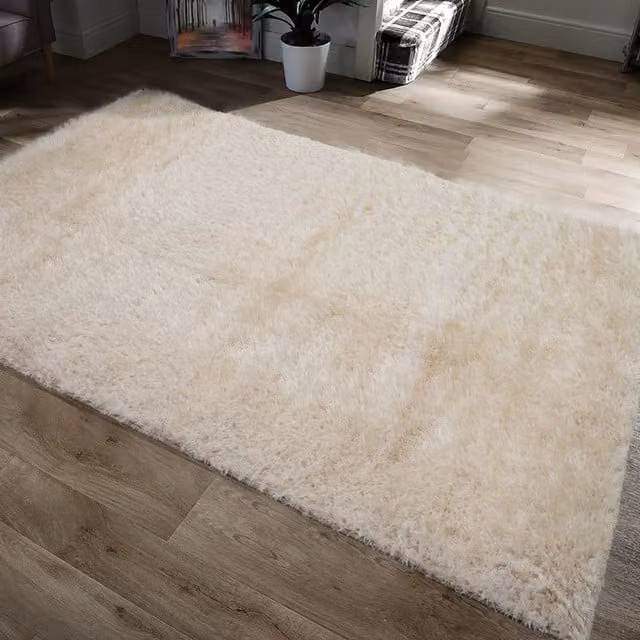 Home Republic Modern Plain Rectangular Rug in Beige and Yellow, W/D: 110 x 60 cm