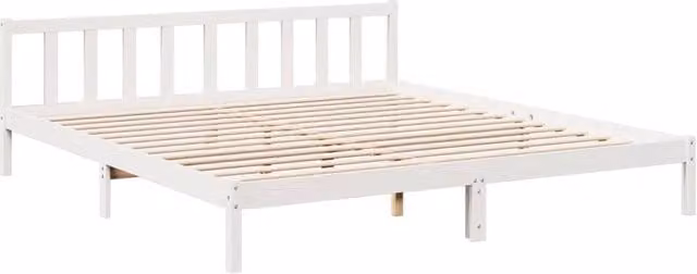 Berkfield Home Decorative Extra Long Bed Frame in White Pine Wood W/D/H: 180 x 69.5 x 185.5 cm