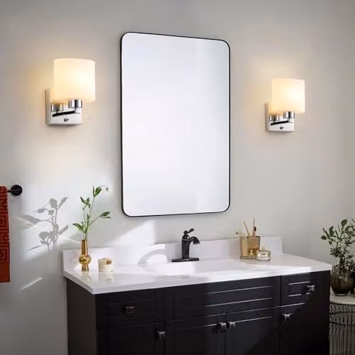 Harper Living Modern Oval Wall Sconce in Polished Chrome with Glass Shade and Toggle Switch, E14 Socket – 4