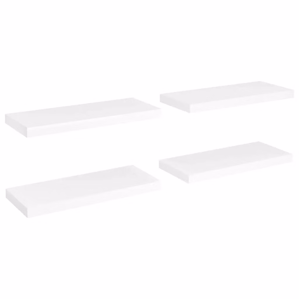 Berkfield Home Floating Wall Shelves, 4 Piece Set in White MDF, W: 60 cm, D: 23.5 cm, H: 3.8 cm – 2