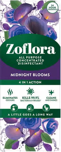 Zoflora All Purpose Concentrated Disinfectant, Midnight Blooms, 500ml, White – 1