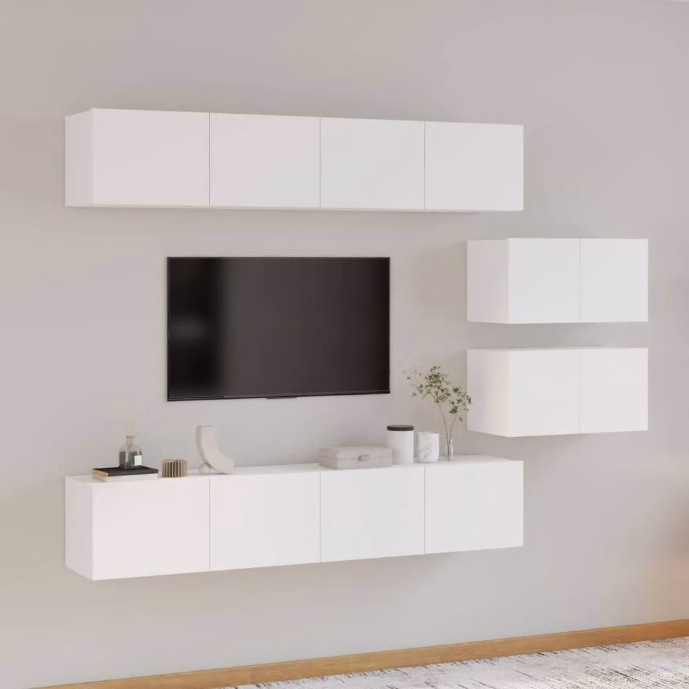 Berkfield Home Classic 4 Piece TV Cabinet Set in White Matt MDF – 2