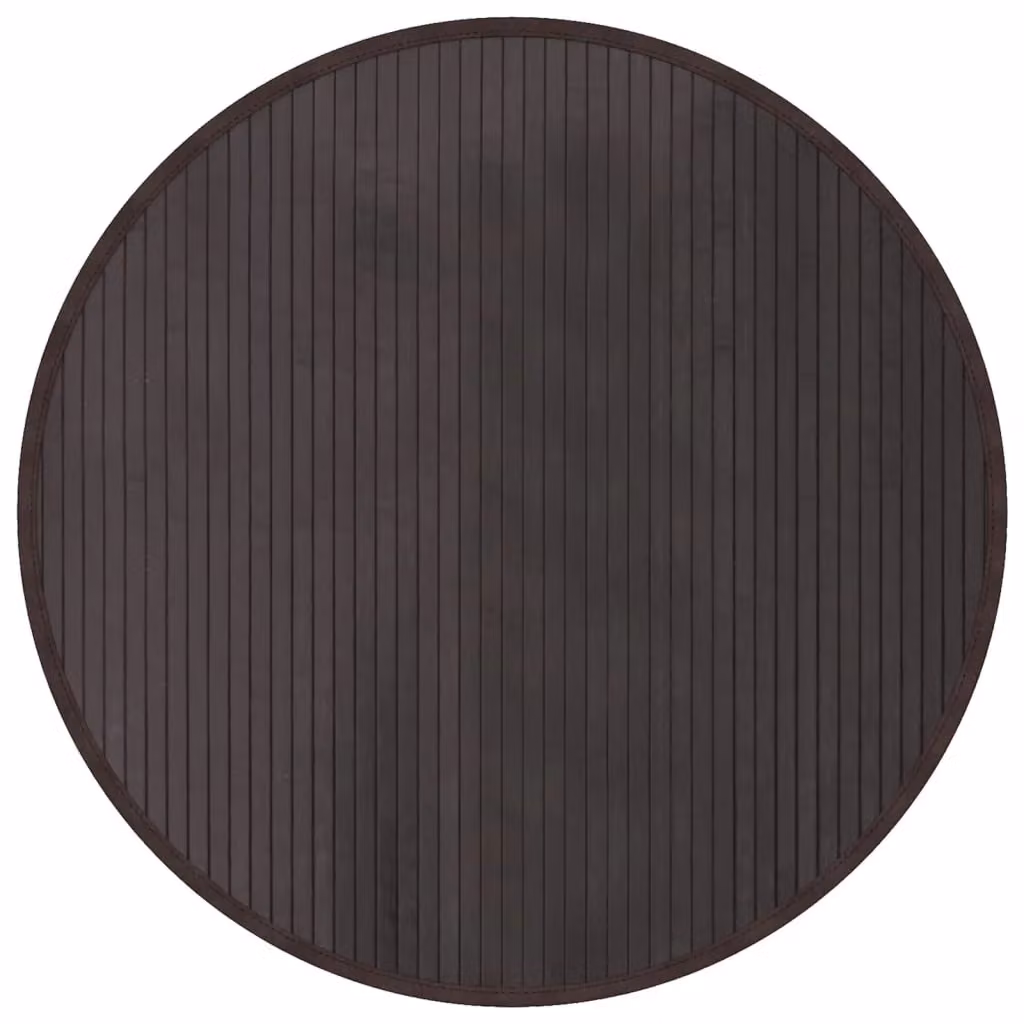 Berkfield Home Round Bamboo Rug in Brown, Diameter: 80 cm – 2
