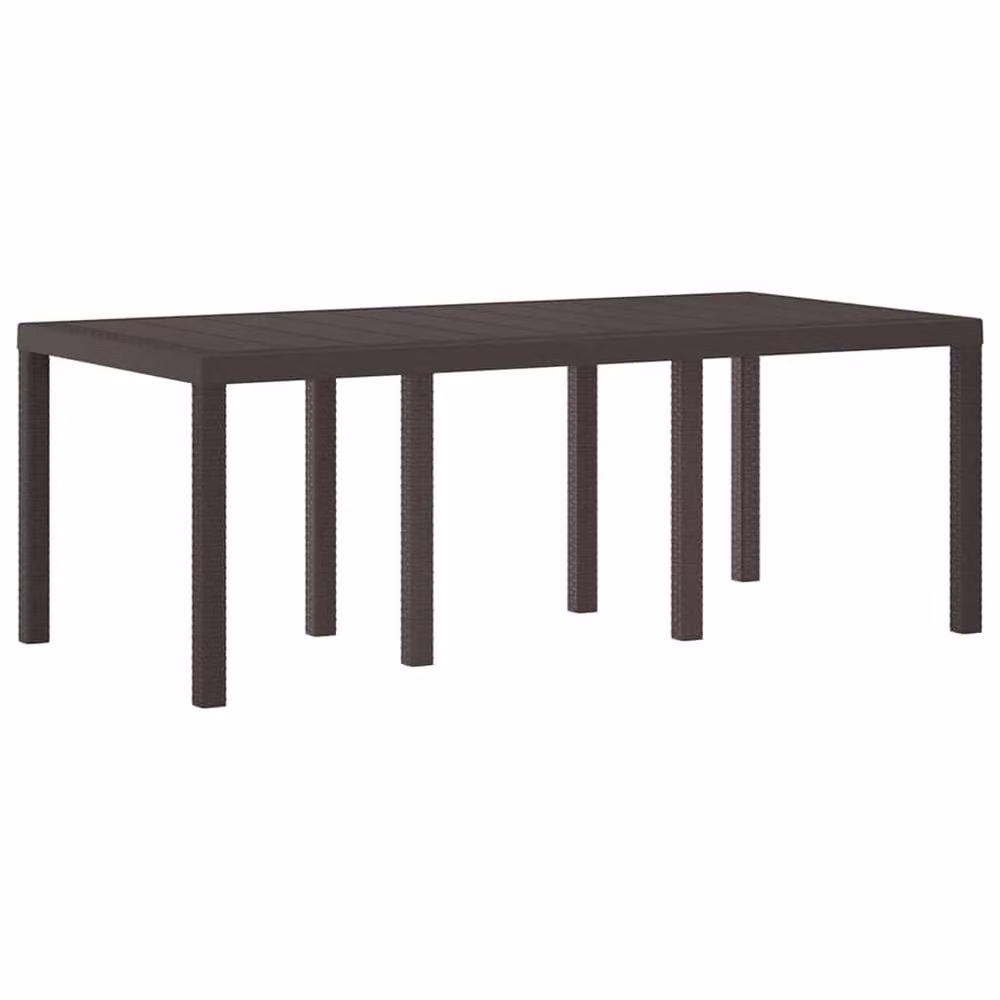 Berkfield Home Brown Poly Rattan Garden Table, W: 200 cm, D: 100 cm, H: 73 cm – 2