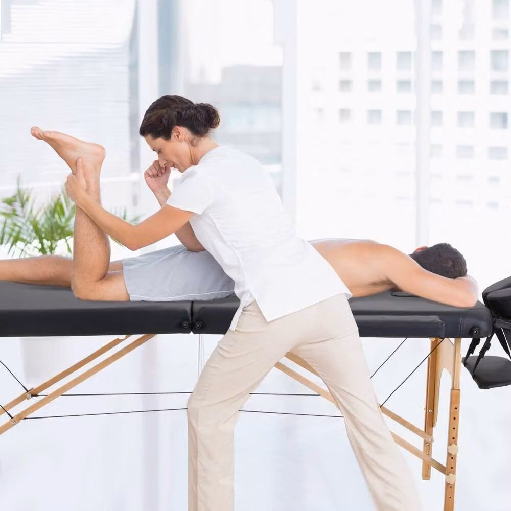 Hinsinc Black 2 Section Wood Massage Table Spa Bed, Width: 60 cm – 4