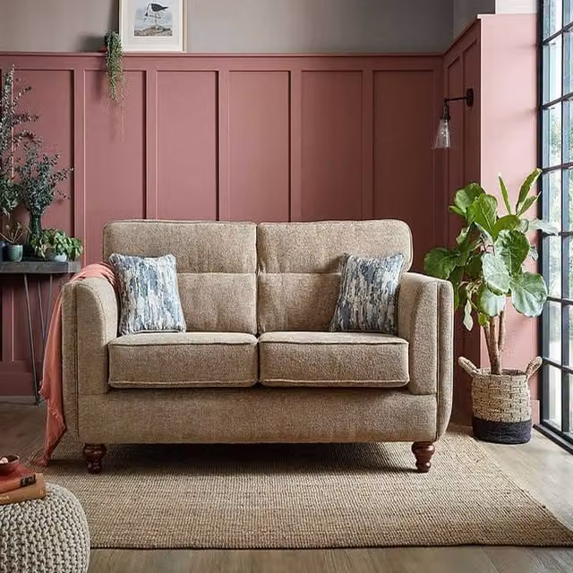 Stratus Interiors Cambridge Modern Upholstered Fabric Sofa in Beige – 1