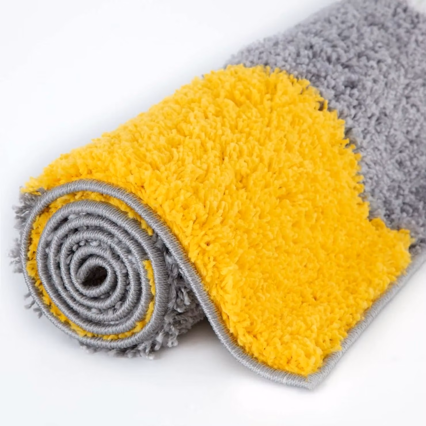 THE RUGS Soft Check High Pile Shaggy Rug in Yellow, W/D/H: 80 x 150 cm – 4