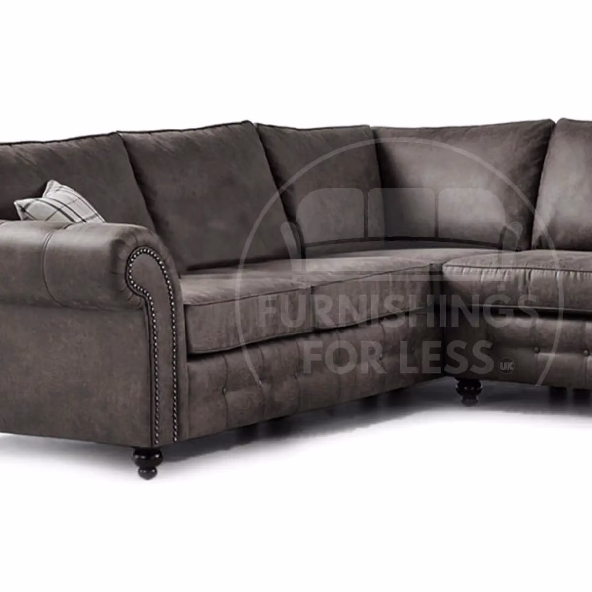 Furnishings For Less UK Oakland 5 Seater L Shape Chesterfield Corner Sofa in Charcoal – 2