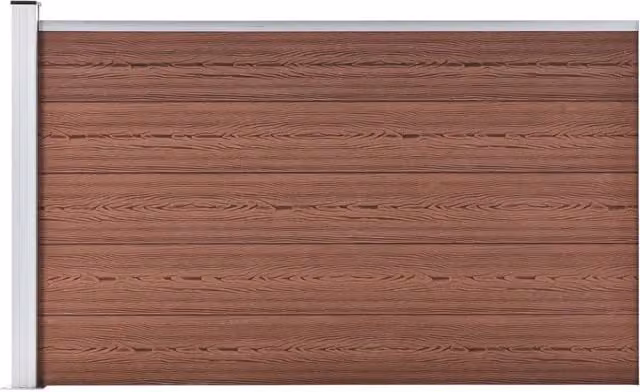 Berkfield Home Brown WPC Garden Fence, W: 175 cm, H: 105 cm