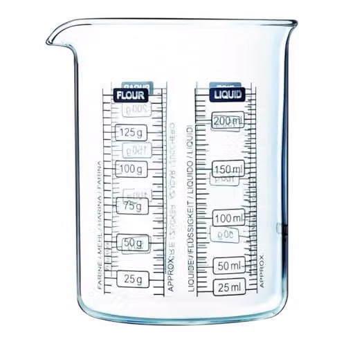 Pyrex Classic Glass Measuring Jug and Mixing Beaker, 500ml, Transparent, Pack of 2