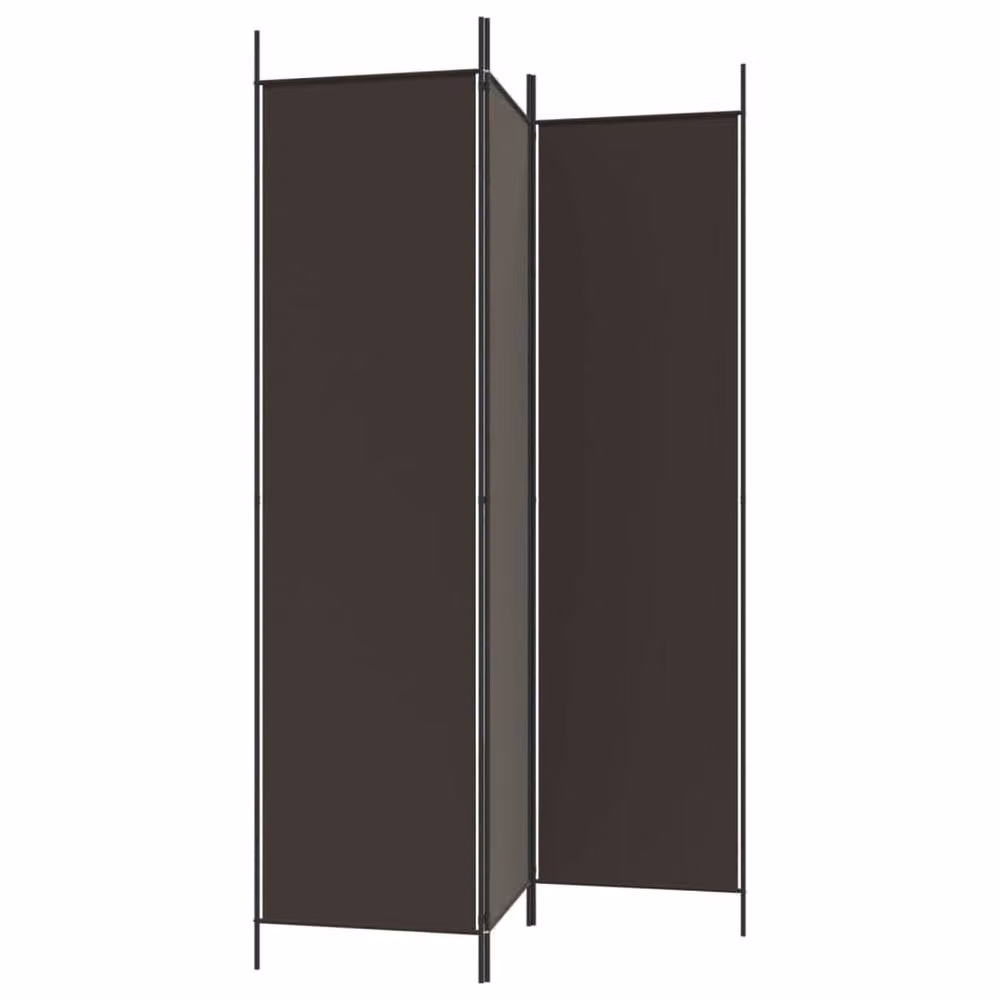 Berkfield Home 3-Panel Fabric Room Divider, Brown, W/H: 200 x 150 cm – 4