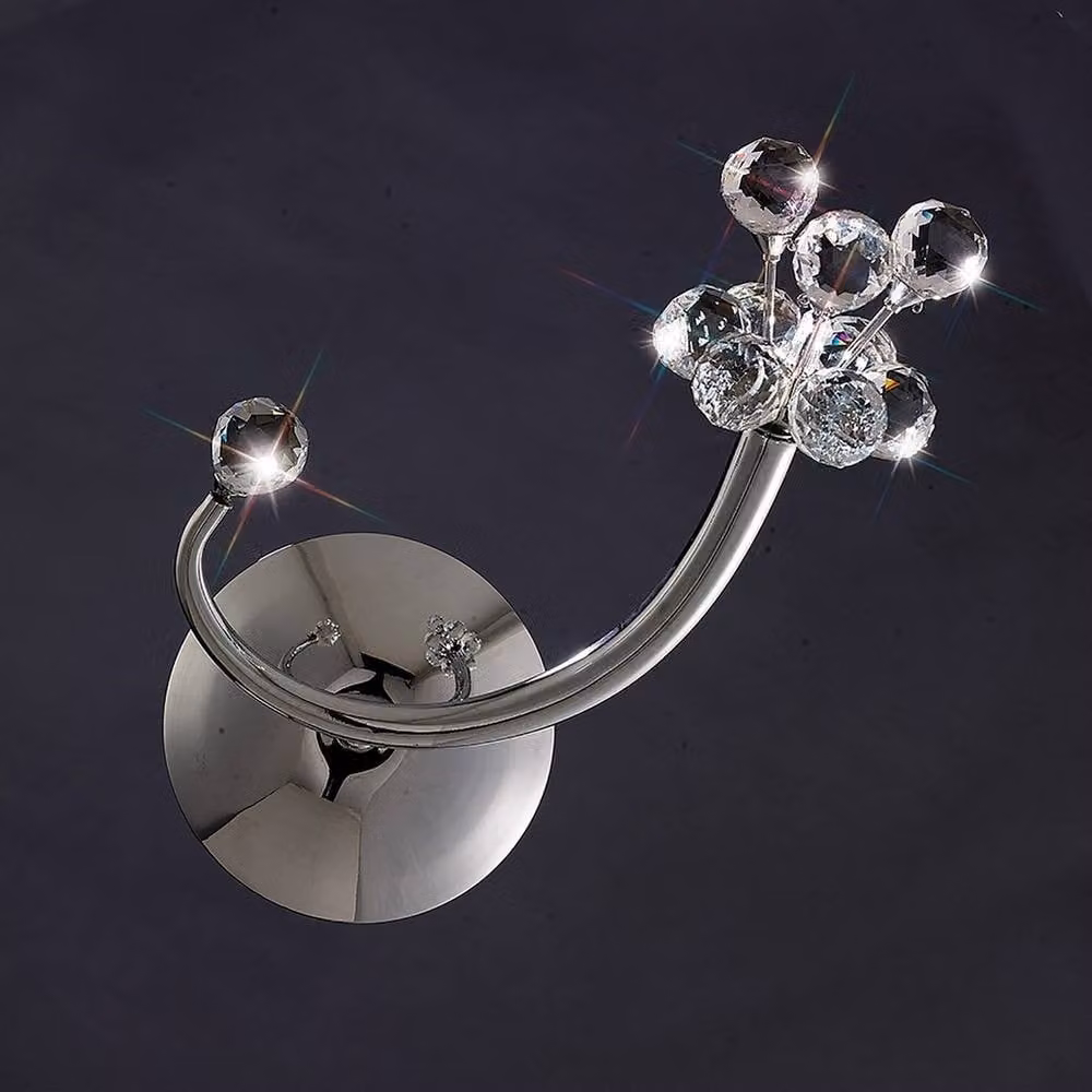 Netlighting Octavia Left Facing Wall Lamp in Chrome and Grey Crystal with G4 Bulb Included – 2