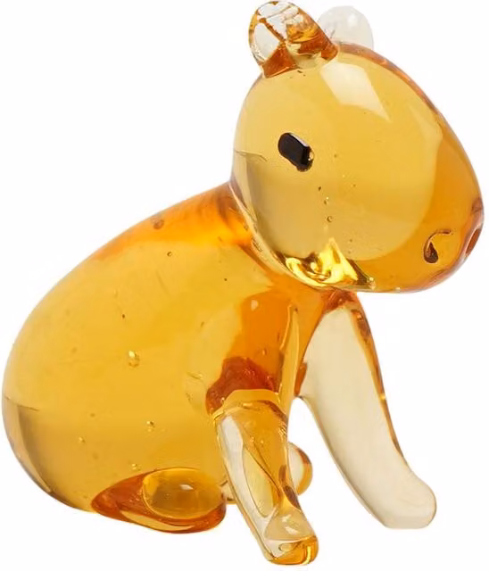 Objets d'Art Miniature Glass Capybara Figurine in Amber