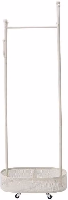 PAWNORA Minimalist Matt White Metal Clothes Rail and Dual Hook Rack – 1