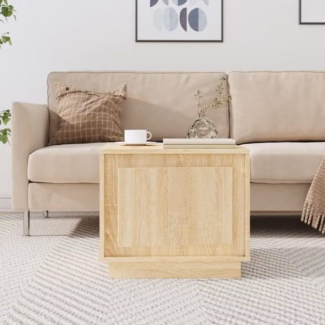 Berkfield Home Sonoma Oak Coffee Table in Brown, W/D/H: 51 x 50 x 44 cm