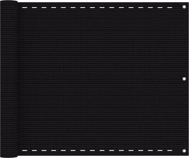 Berkfield Home Black HDPE Balcony Screen W: 75 cm, L: 400 cm