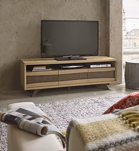 Bentley Designs Cadell Mid Century Aged Oak Entertainment Unit, W: 150 cm, D: 51 cm, H: 51 cm – 1