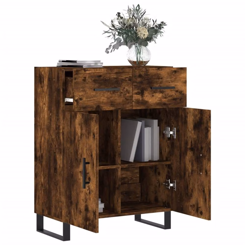 Berkfield Home Smoked Oak Sideboard in Brown, W/D/H: 69.5 x 34 x 90 cm – 4