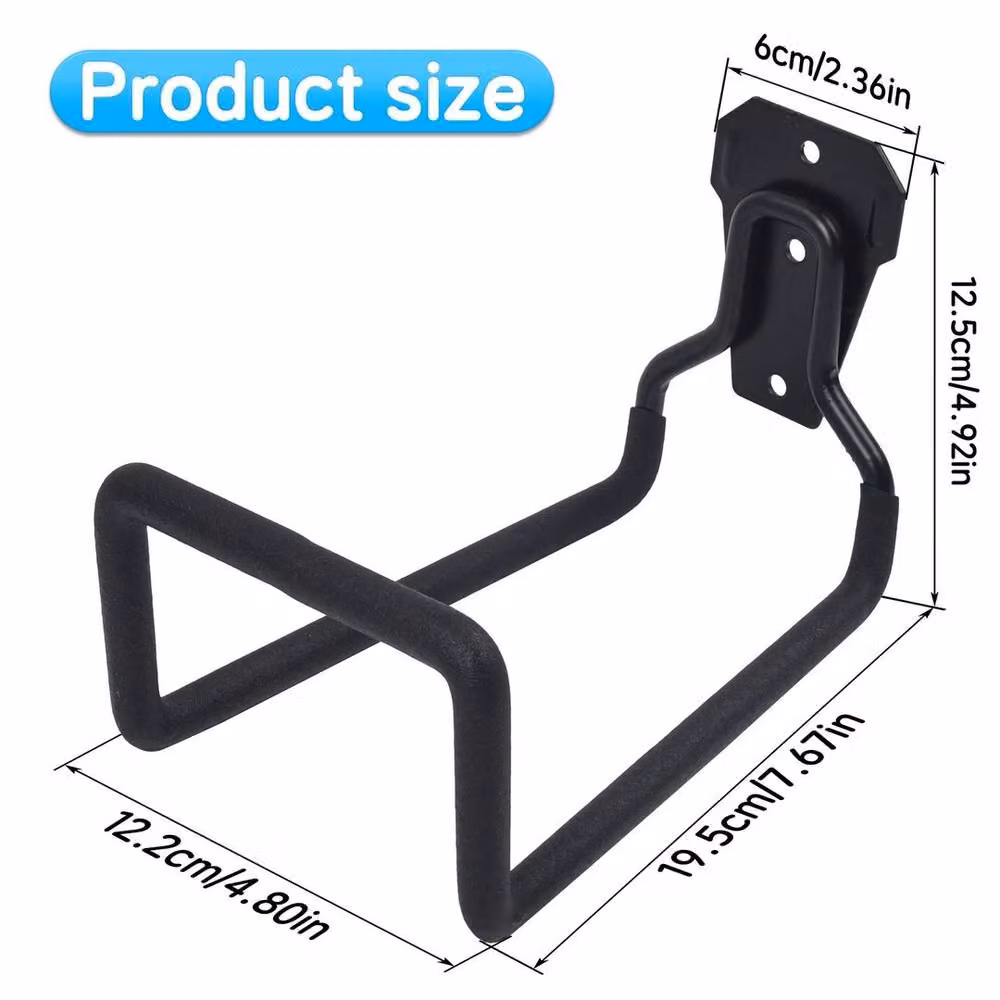 Kelvenix 2-Pack Metal Wall Mounted Garden Hose Pipe Hanger Holder in Black, Width: 100 cm – 2