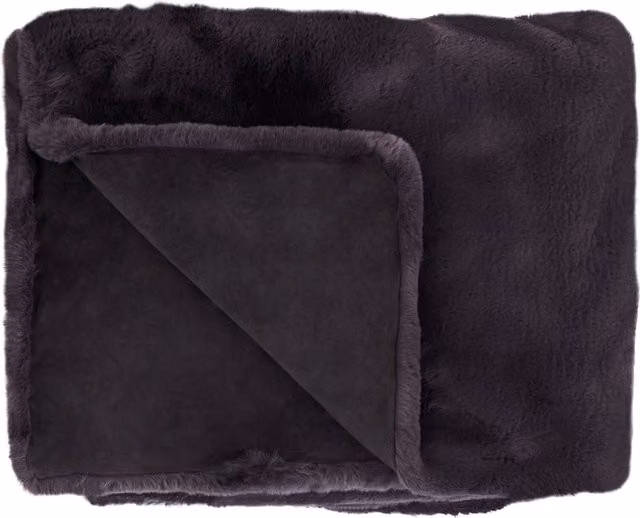 Bosie Lamina Grey Fluffy Faux Fur Throw