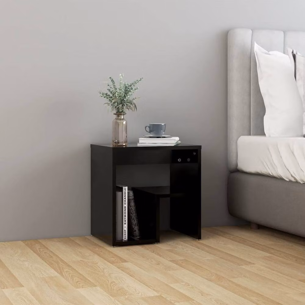 Berkfield Home Durable Bed Cabinet in Black, W/D/H: 40 x 30 x 40 cm – 2