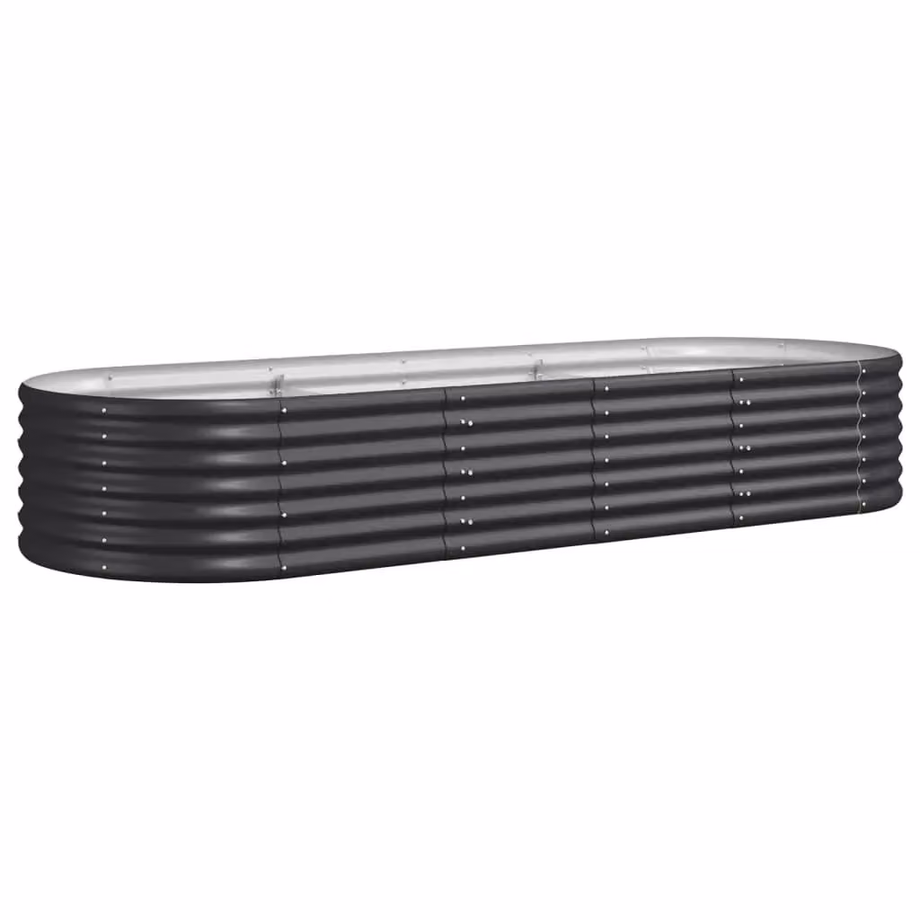 Berkfield Home Garden Powder-coated Steel Raised Bed in Anthracite Black, W/D/H: 224 x 80 x 36 cm – 2