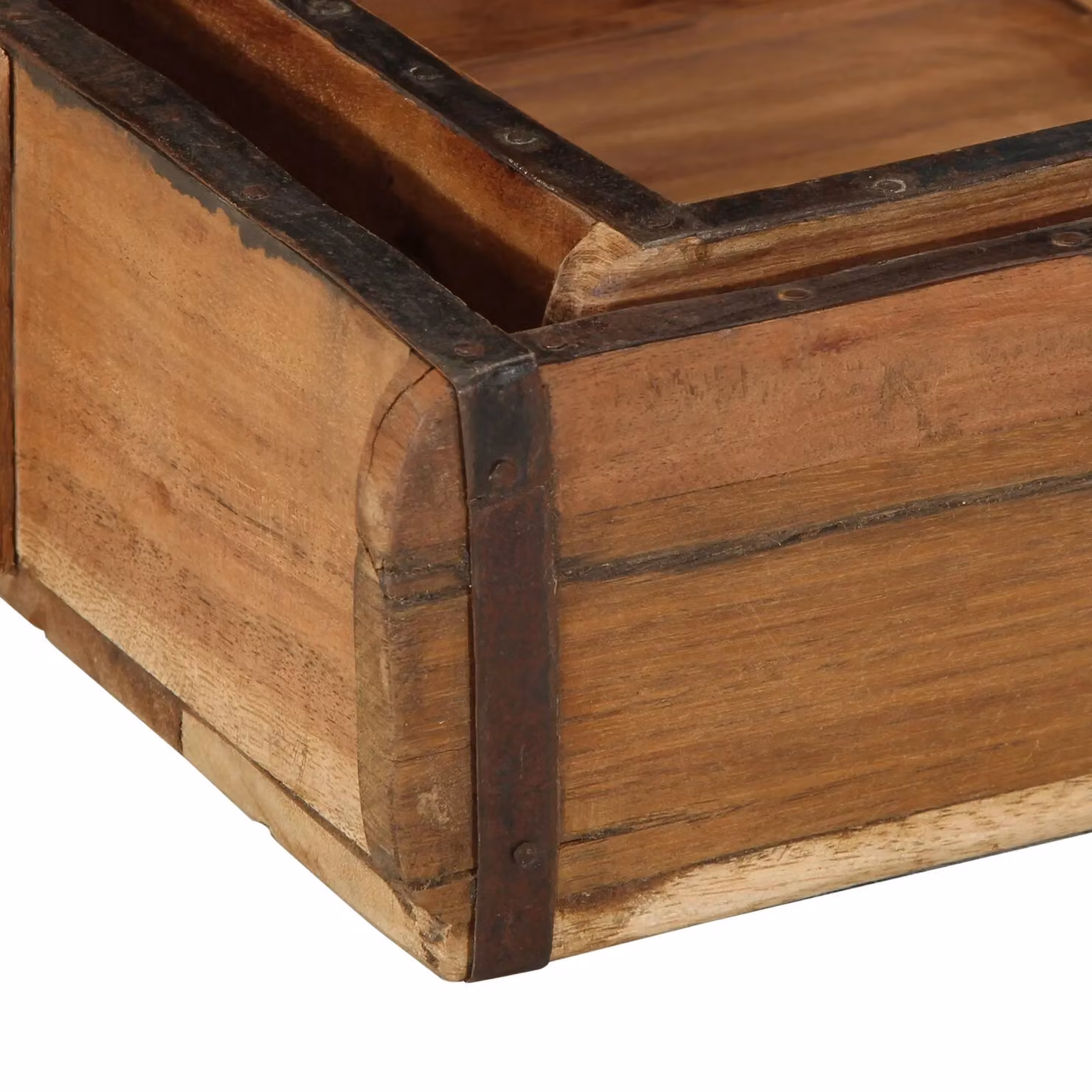 Berkfield Home 2 Piece Reclaimed Solid Wood Tray Set in Brown – 3