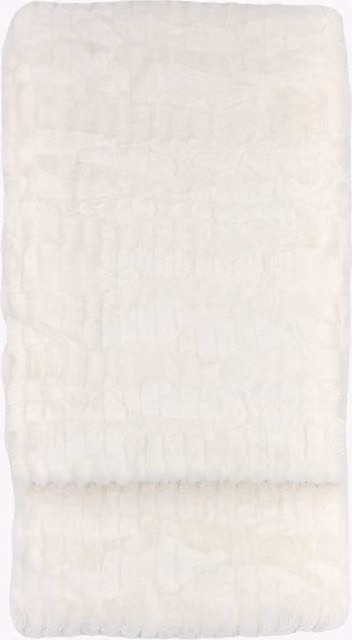 Perch & Parrow Faux Fur Textured Throw in Cream and Beige