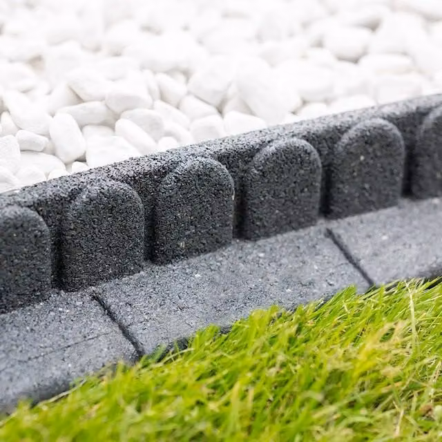 Primrose Grey Rubber Lawn Mower Edge Border 1.2m – 1