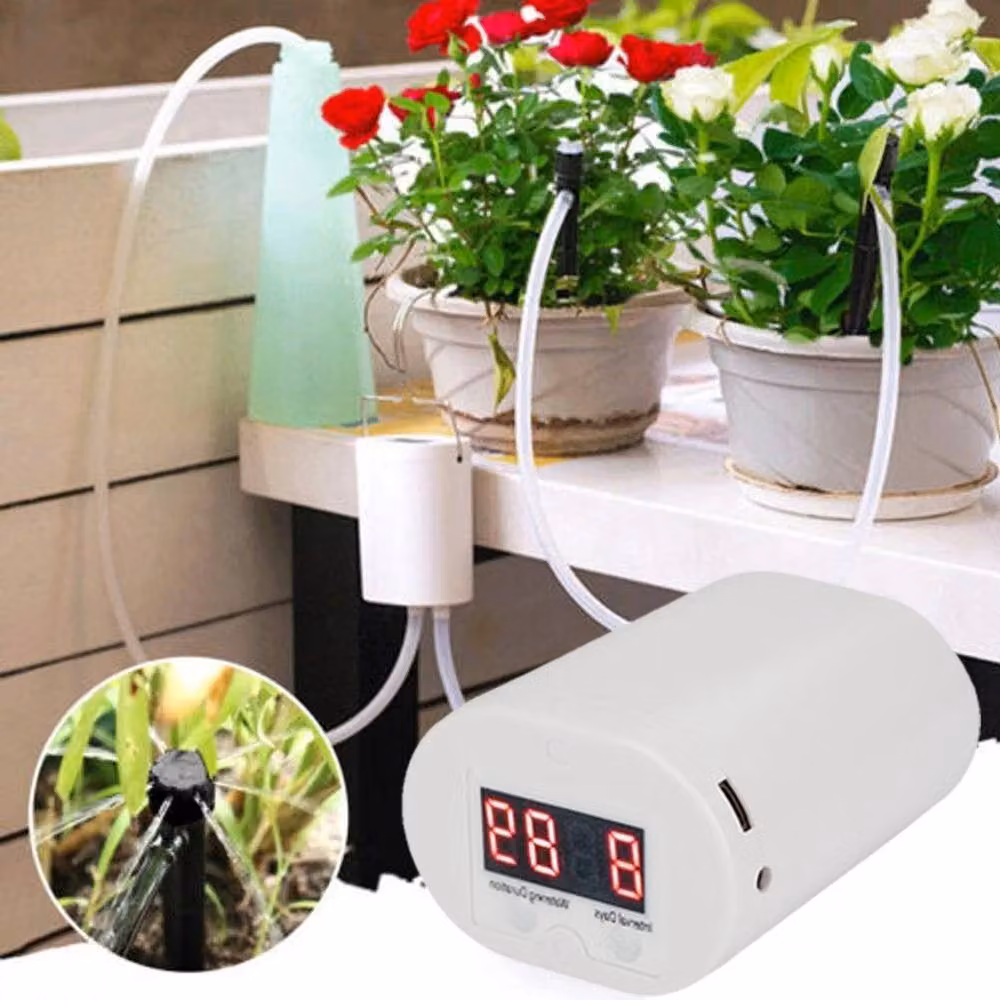 NESTLUNE Automatic Micro Drip Irrigation Kit DIY Watering System with Emitters and Tubing, White – 3