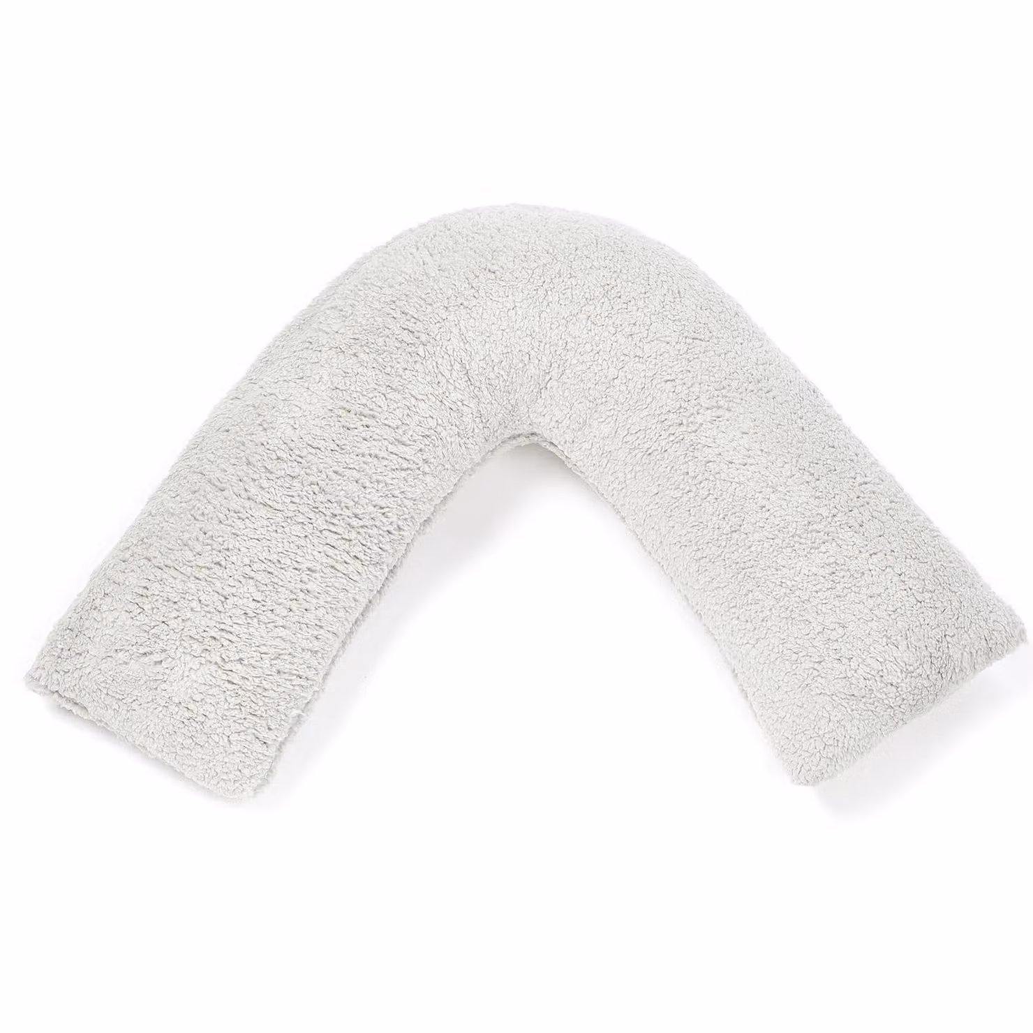 OHS Grey Teddy Fleece V-Shaped Orthopaedic Pregnancy Support Pillow – 3
