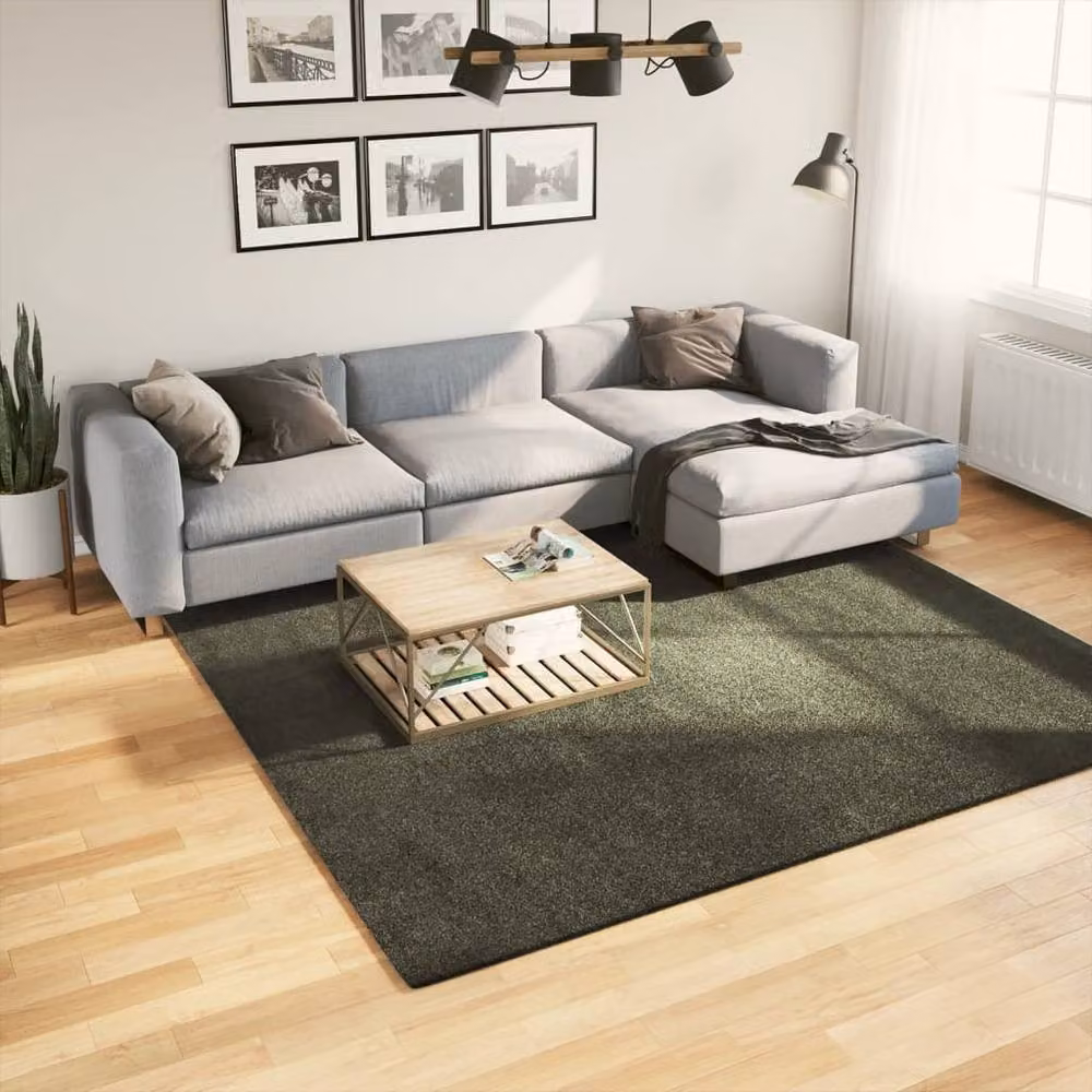 Berkfield Home HUARTE Short Pile Washable Soft Rug in Forest Green, 240 x 240 cm – 2